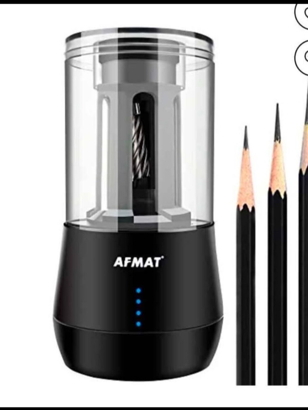 Black Portable Electric Pencil Sharpener
